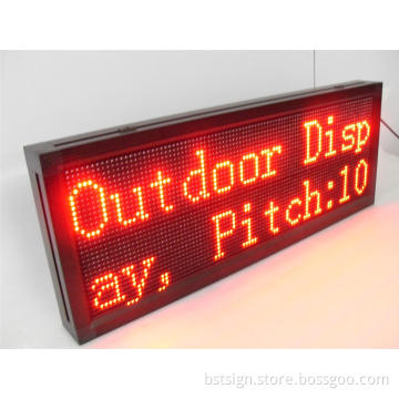 P10mm Red Color Semi-Outdoor High Brightness Advertising LED Sign
